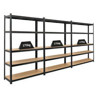 SCHWERLASTREGAL Ragnar 3er-Set mit 3x 180x120x40 cm Fachlast 175 kg Schwarz - Schwarz, Metall (360/180/40cm) - PROREGAL