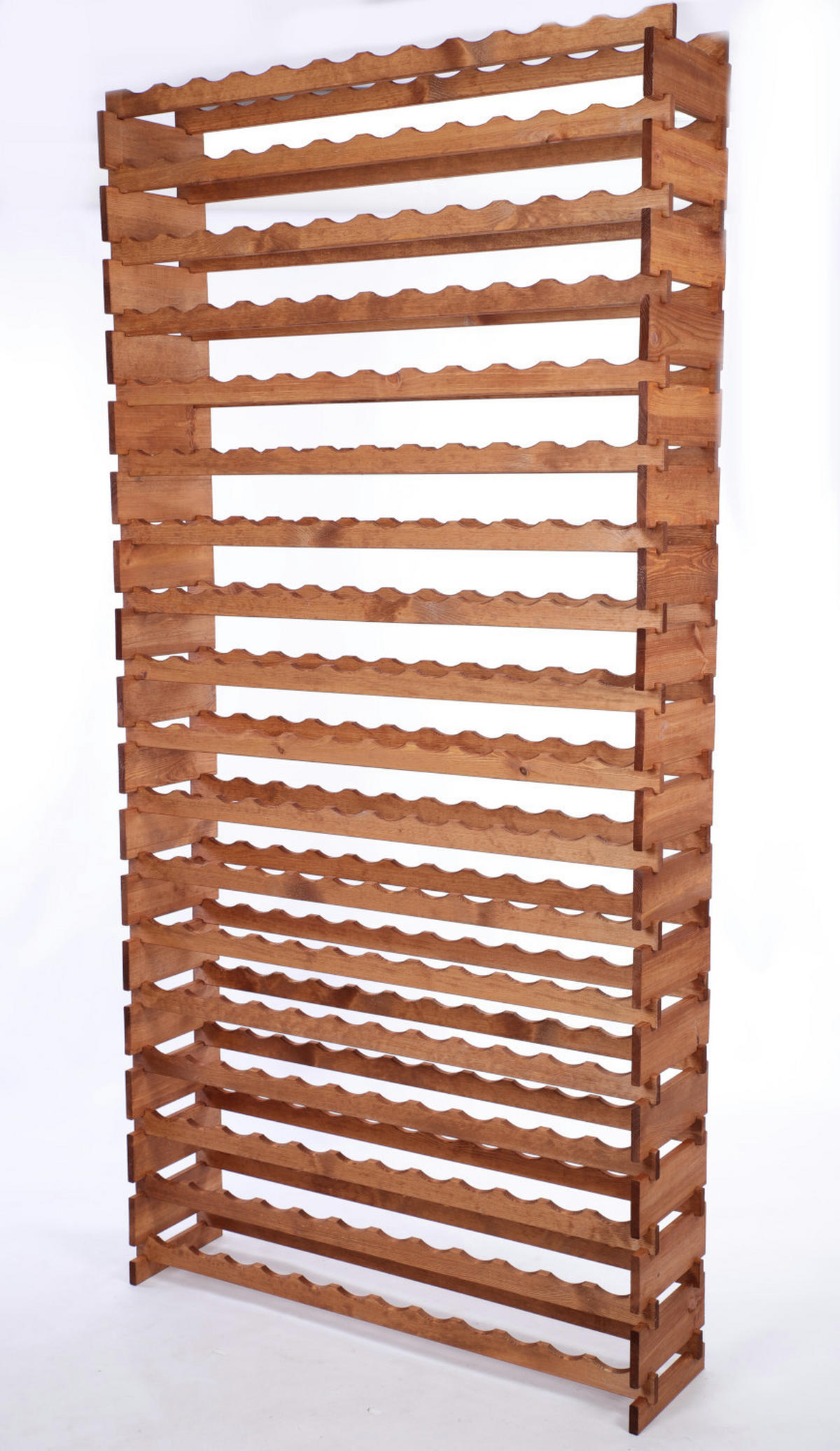 WEINREGAL VINOTECA FLEX PRO HxBxT 233x123x28cm 204 Flaschen auf 17 Ebenen Braun geölt - Braun, Holz (123/233/28cm) - PROREGAL