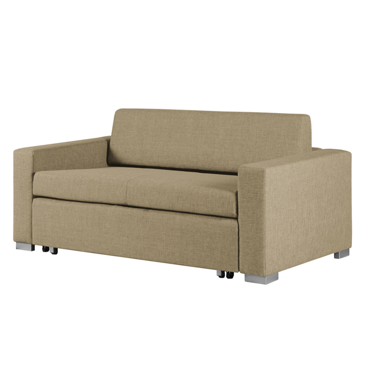 SCHLAFSOFA - Beige/Silberfarben, Textil (153/90/90cm) - home24
