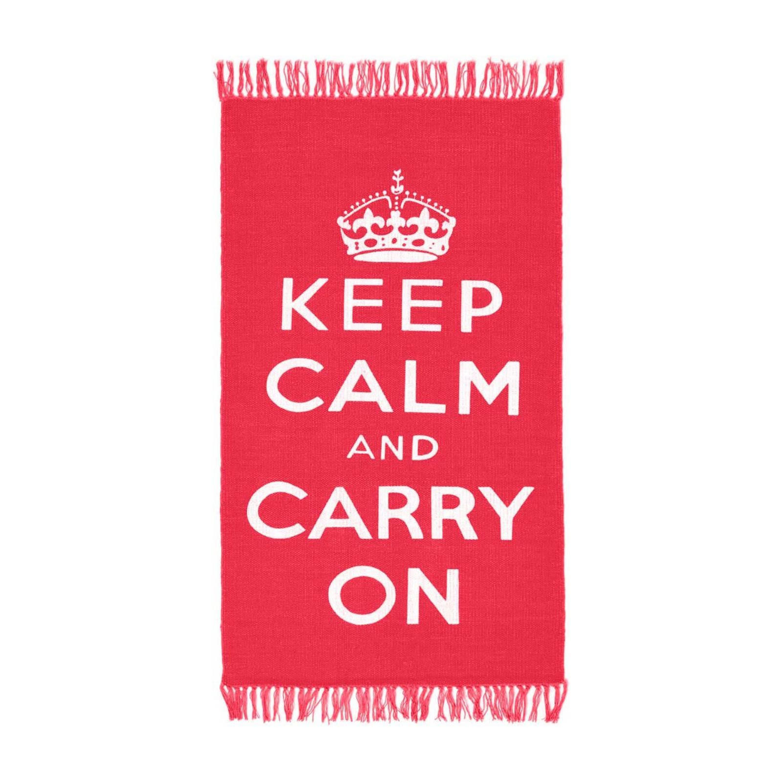 BAUMWOLLTEPPICH Keep Calm and Carry On 60/100 cm - Rot, Textil (60/100cm) - Homescapes