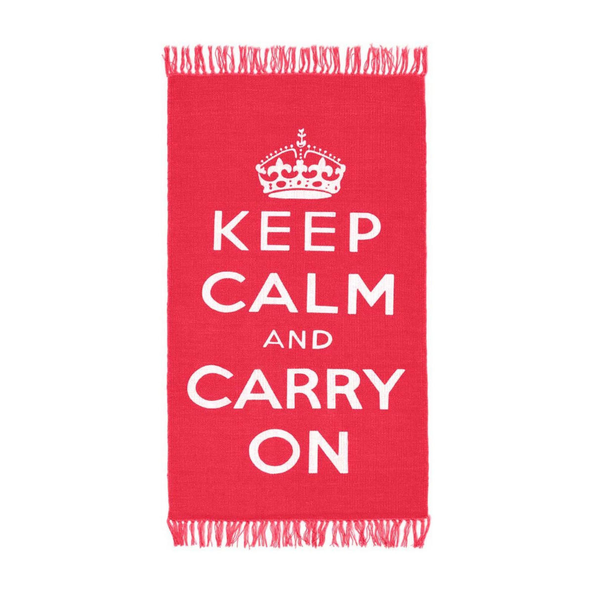 BAUMWOLLTEPPICH Keep Calm and Carry On 60/100 cm - Rot, Textil (60/100cm) - Homescapes