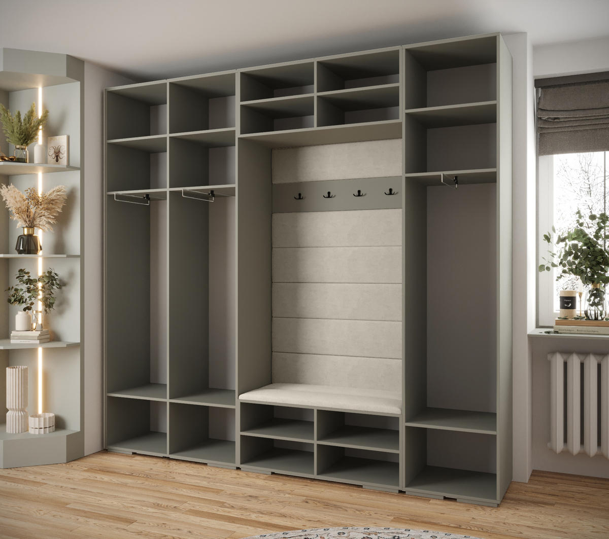 GARDEROBEN-SET 236,7/250/47 - Kaschmir/Goldfarben, Holz/Kunststoff (250/236.7/47cm) - Abiks Möbel