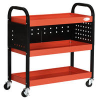 WERKSTATT-ROLLWAGEN, Werkzeugwagen, Rot - Rot, Metall (35/80/75cm) - DURHAND