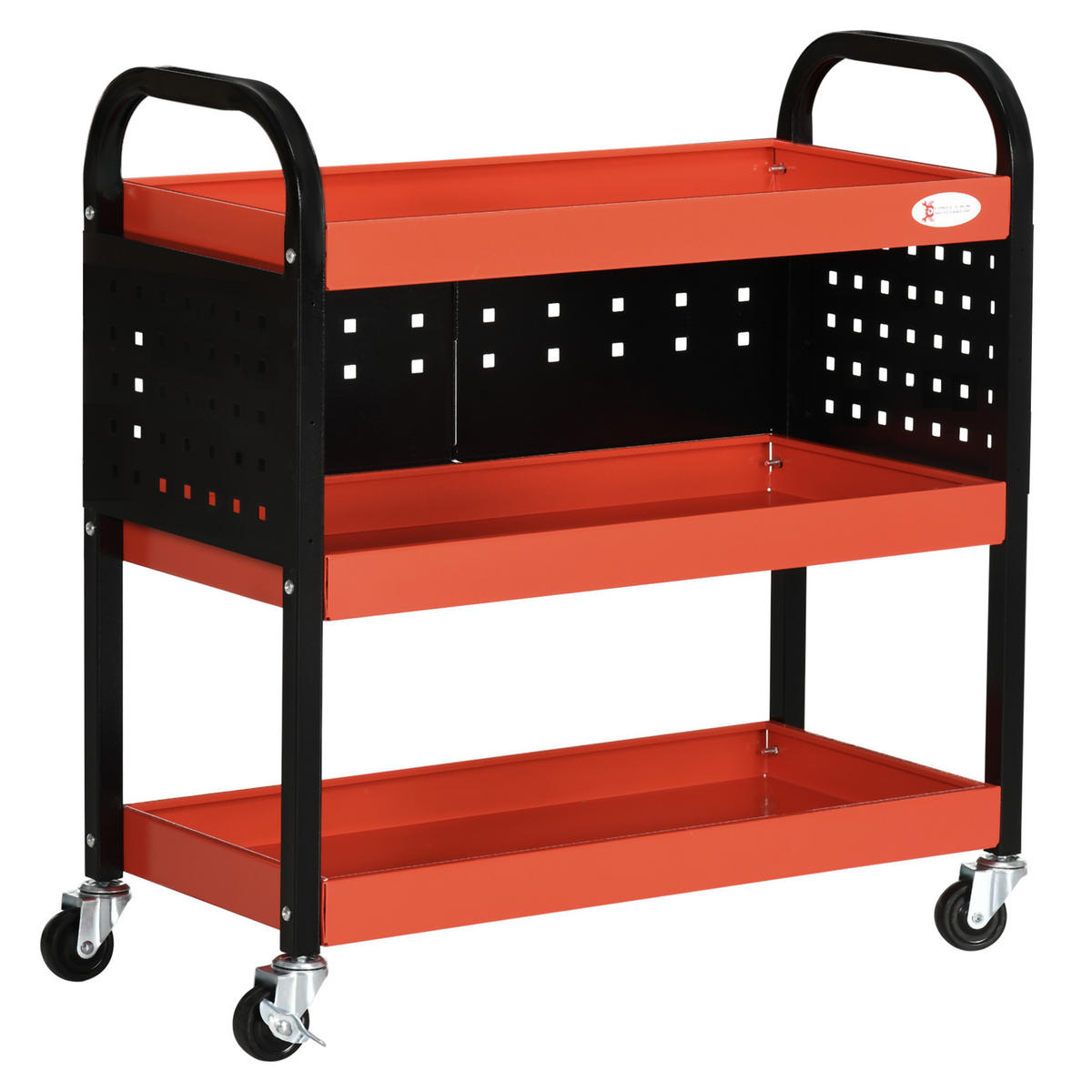 WERKSTATT-ROLLWAGEN, Werkzeugwagen, Rot - Rot, Metall (35/80/75cm) - DURHAND