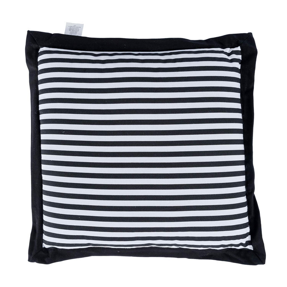 SITZKISSEN schwarz-weiß gestreift, 40/40/5 cm - Schwarz, Textil (40/40/5cm) - Homescapes