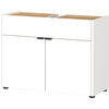 UNTERSCHRANK 80x34x60 cm stoßfest mit Siphonaussparung und Easy-Clean-Oberfläche, Weiß-Beige 80x34x60 cm - Weiß, Holz/Metall (80/60/34cm) - KADIMA DESIGN