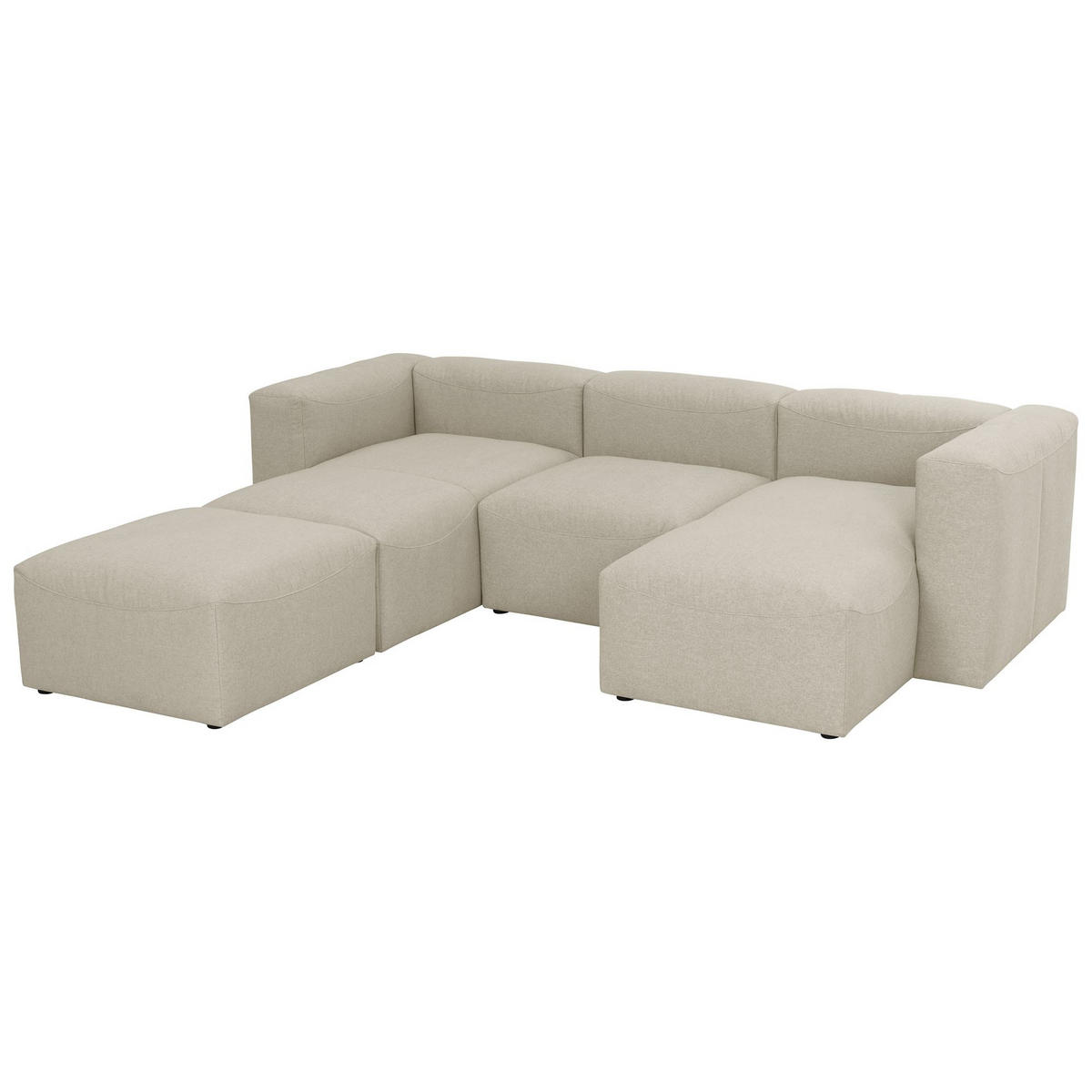 WOHNLANDSCHAFT 4 Kattrina Flachgewebe creme - Creme, Kunststoff (275/73/235cm) - 58aufmkessel