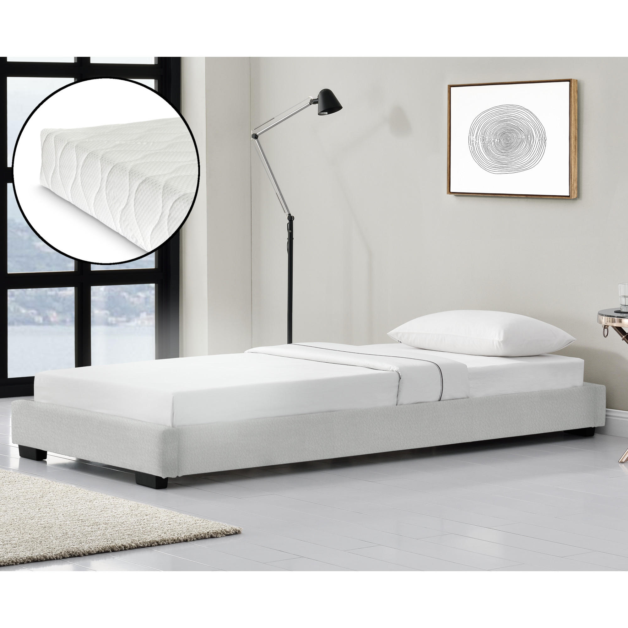 POLSTERBETT Solingen mit Matratze - Weiß, Textil (90/200cm) - Corium