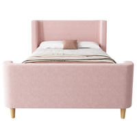 KINDERBETT Schlittenbett 90x200 cm Samt Pink - Pink, Holz (90/200cm) - Meubliv