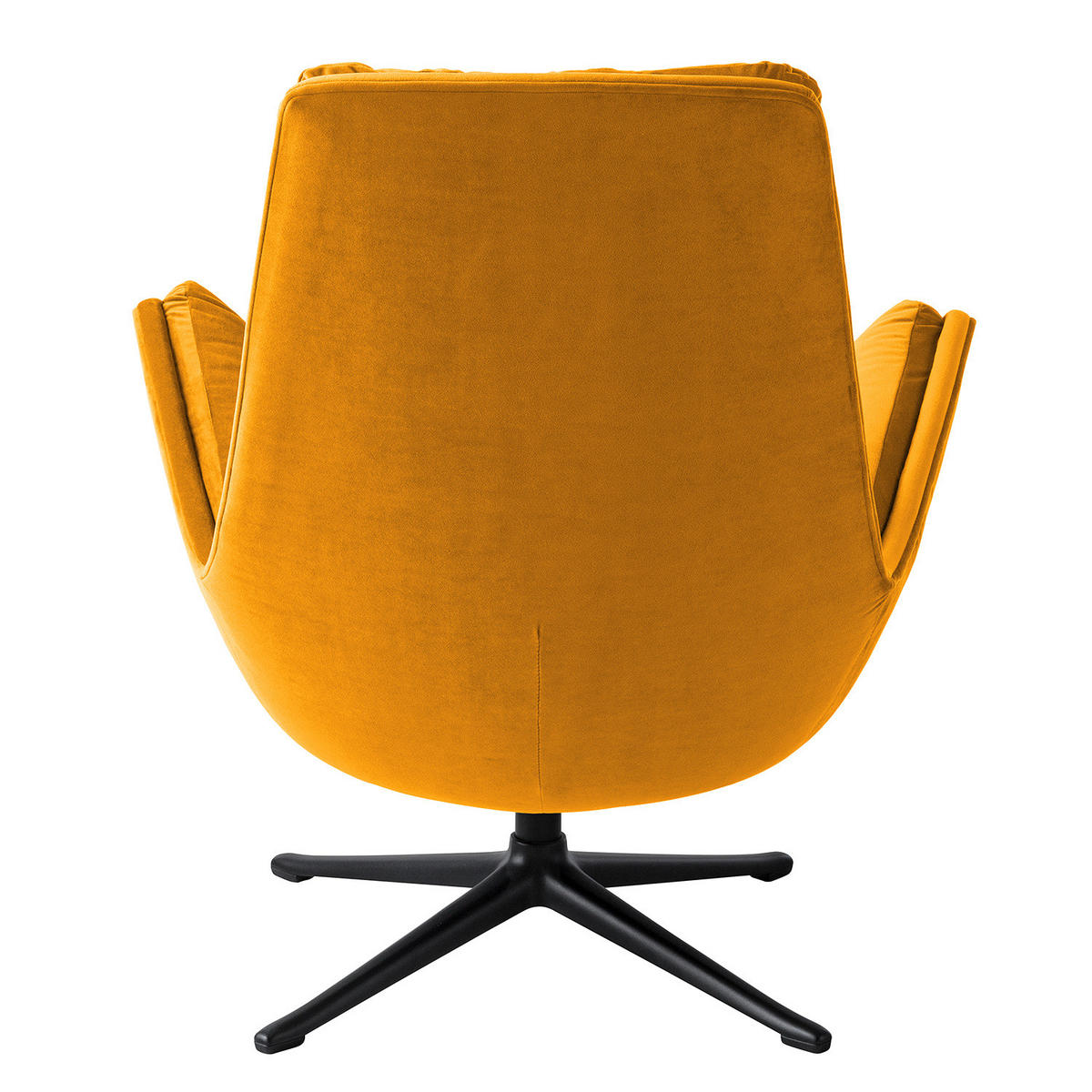 SESSEL mit Kreuzfuß - Gelb/Schwarz, Textil/Metall (83/95/97cm) - home24