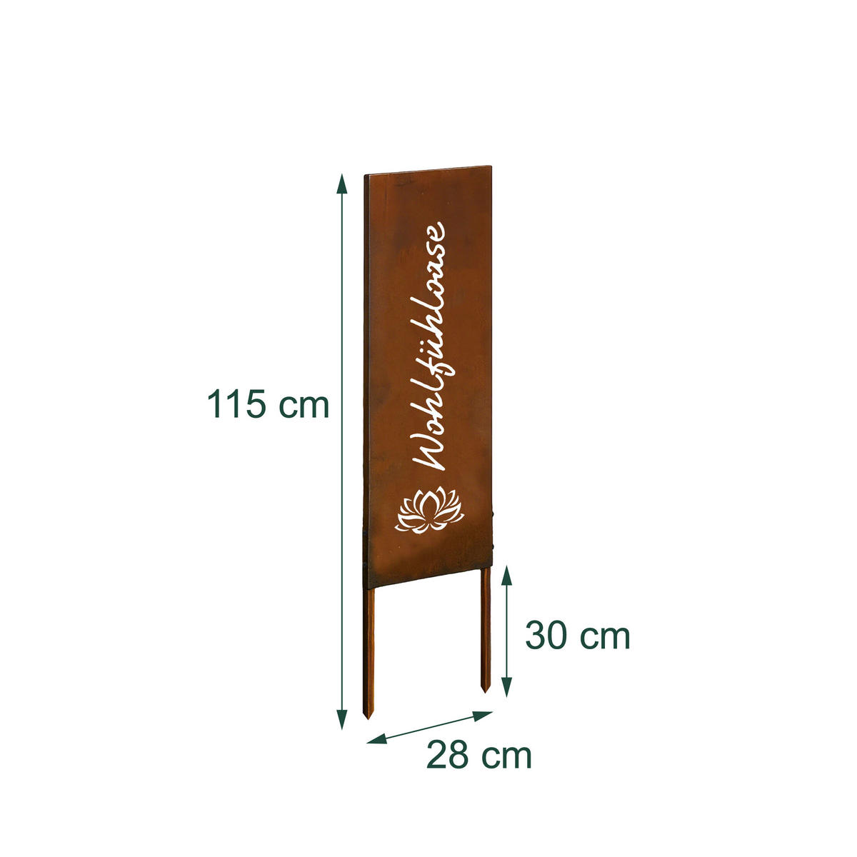 EDELROST-GARTENDEKO - Braun, Metall (1.5cm) - Relaxdays