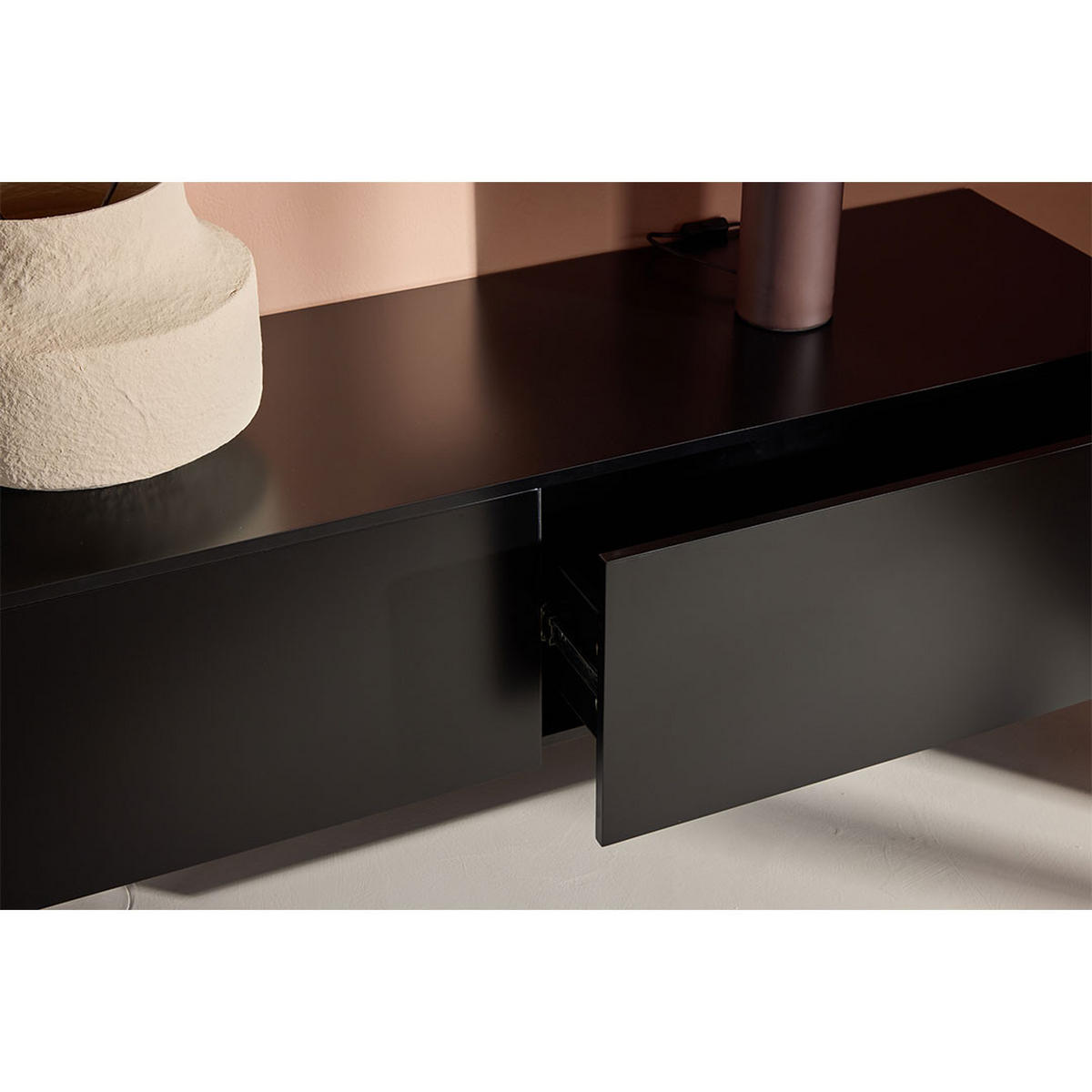 SIDEBOARD, Frihamn, Schwarz, MDF, 160 x 45 x 35 cm - Schwarz, Holzwerkstoff (160/35/45cm) - ebuy24