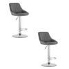 BARHOCKER 2-er Set DAKA grauer Sitz, Chrombasis - Grau, Textil (45.5/105/49cm) - Valora