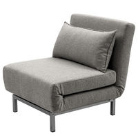 SCHLAFSESSEL - Silberfarben/Grau, Textil/Metall (77/80/85cm) - home24