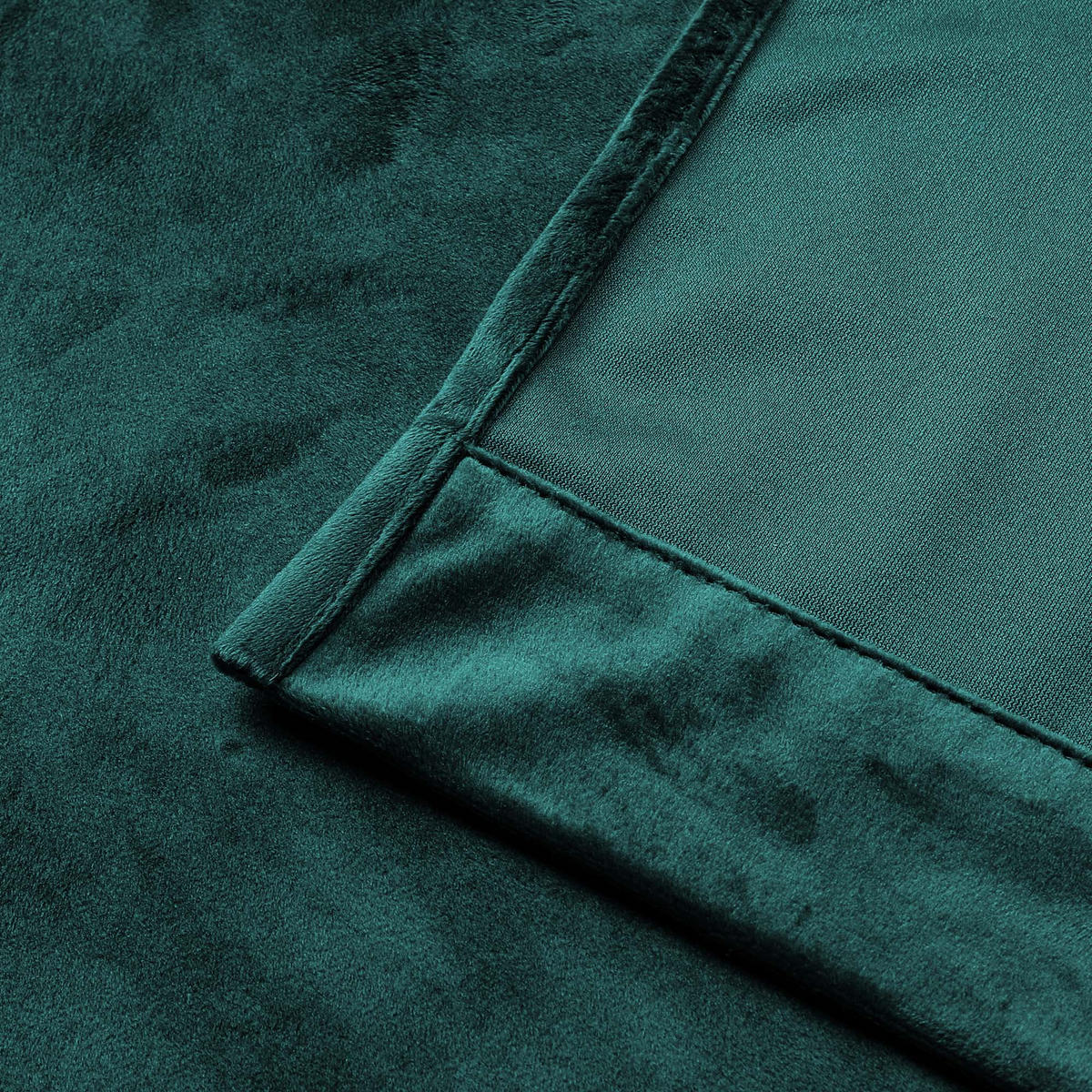 VORHANG Kräuselband Samt 140/245 cm Petrol - Petrol, Textil (140/245/245cm) - TiborTex