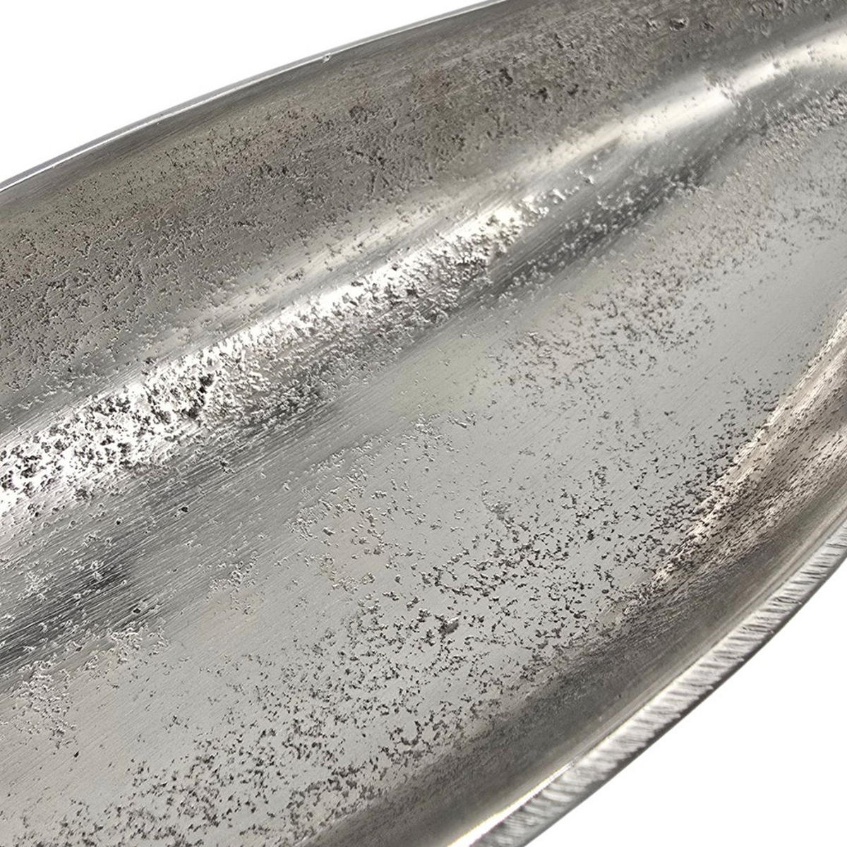 DEKOSCHALE Short Leaf 40 cm, Aluminium eisgekratzt - Silberfarben, Metall (10cm) - DESIGN DELIGHTS