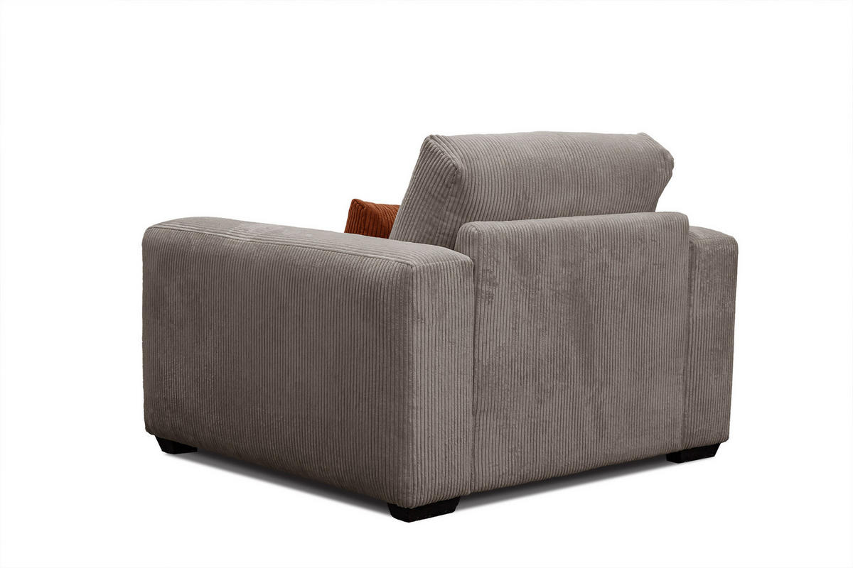SESSEL OLI in Cordstoff taupe - Taupe, Holz/Textil (130/91/108cm) - Courtois Laville