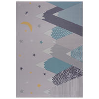 KINDERTEPPICH Bambini Picco Mazovia 120x160cm Blau Grau Berge Kurzflor - Blau, Textil (120/160cm) - Mazovia