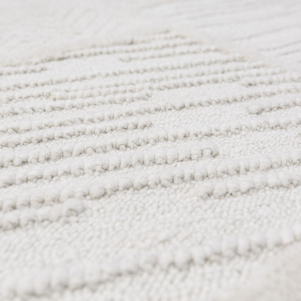 WOLLTEPPICH CARVE, geometrisch, Weiß, 80 x 300 cm - Beige, Textil (80/300cm) - KADIMA DESIGN