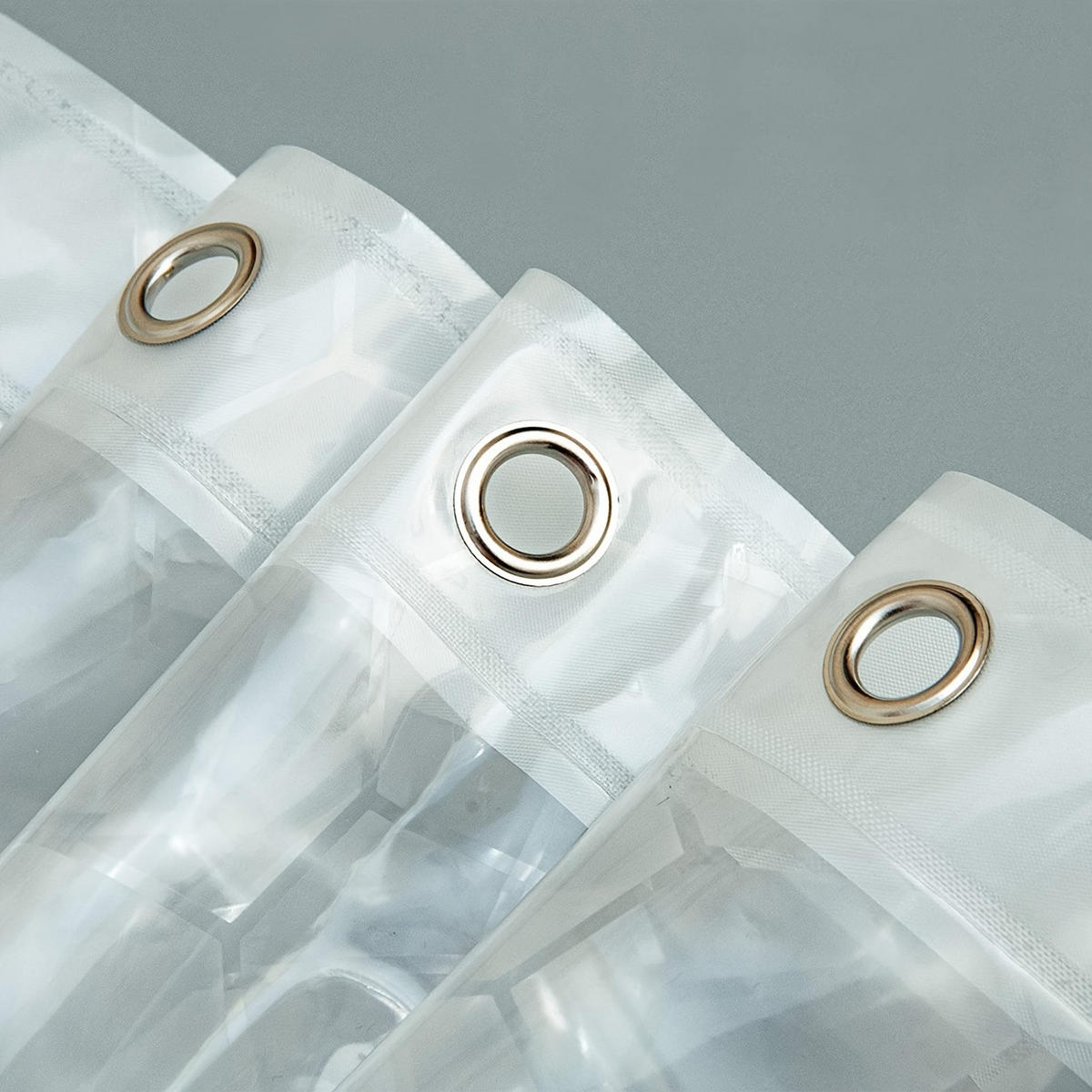 DUSCHVORHANG Weiß halbdurchsichtig PEVA mit Haken Badezimmer - Transparent, Kunststoff (180/180cm) - MCBOSON