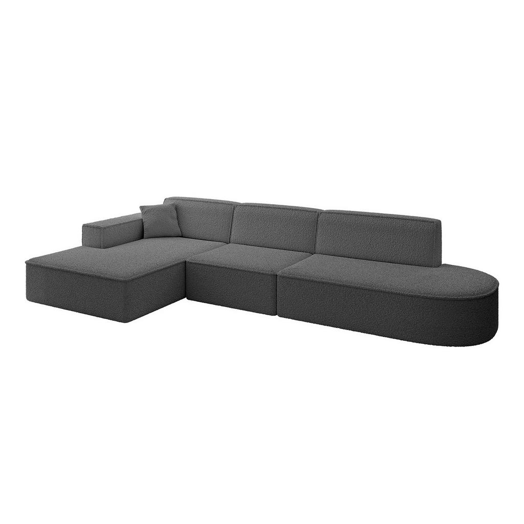 ALTDECOR ROHOVÁ SEDACÍ SOUPRAVA s otomanem vlevo IREA-L2-v4 – 327 × 165 × 77 cm šedá