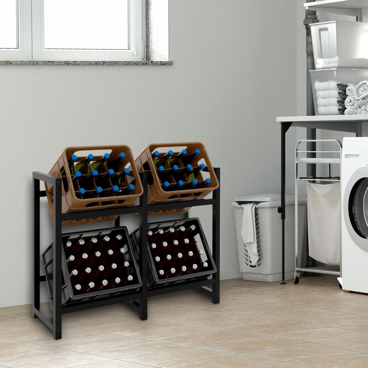 GETRÄNKESKISTENSTÄNDER Star - 4er Set - schwarz - Schwarz, Metall (91/31/75cm) - TPFLiving