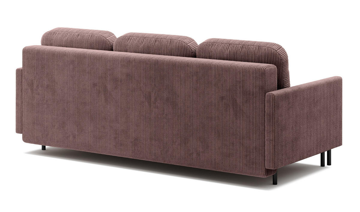 SCHLAFSOFA Hamiel Lila Cordbezug 212 cm - Flieder/Schwarz, Holz/Textil (212/87/97cm) - Selsey