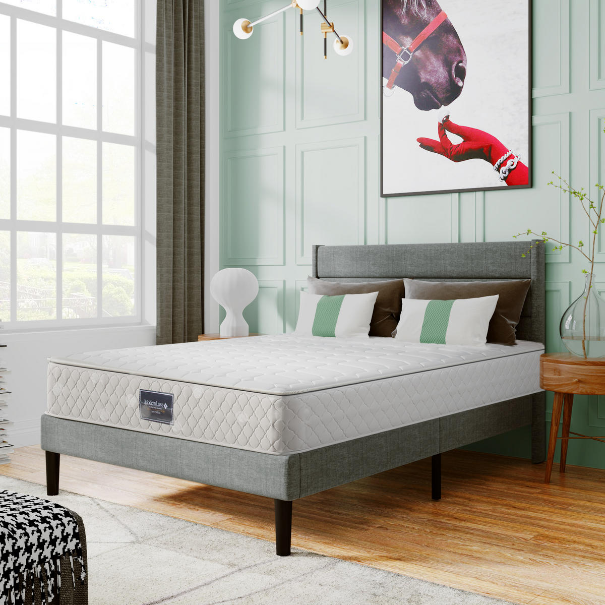 MATRATZE 160x200 cm Taschenfederkern 7 Zonen H3 25 cm - Weiß, Holz (160/200cm) - LEBENLANG