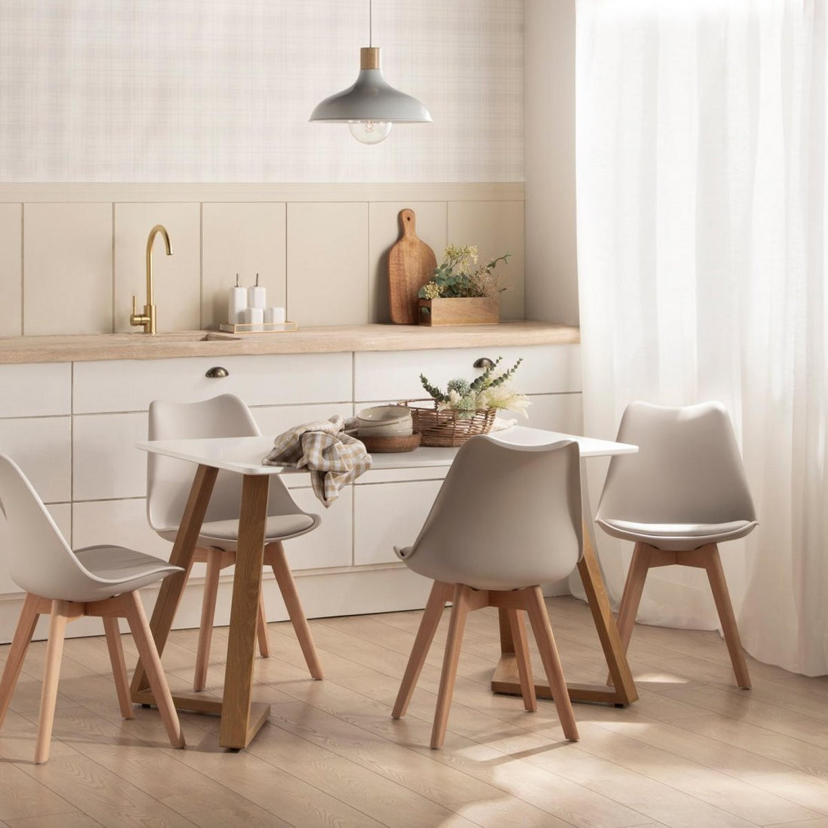 ESSZIMMERSTUHL Kler Beige 48 cm x 82 cm - Beige, Kunststoff (48/82/57cm)