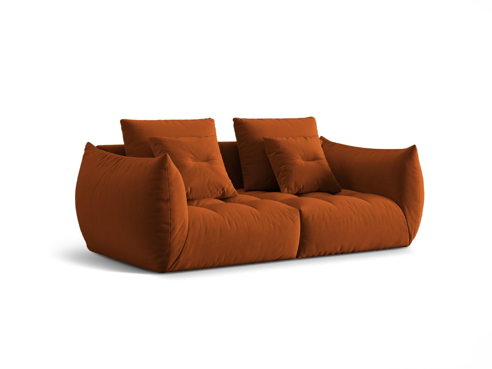 SOFA modular Bloom aus Samt terrakotta 3 Sitzplätze - Terracotta, Textil (106/95/232cm) - Micadoni