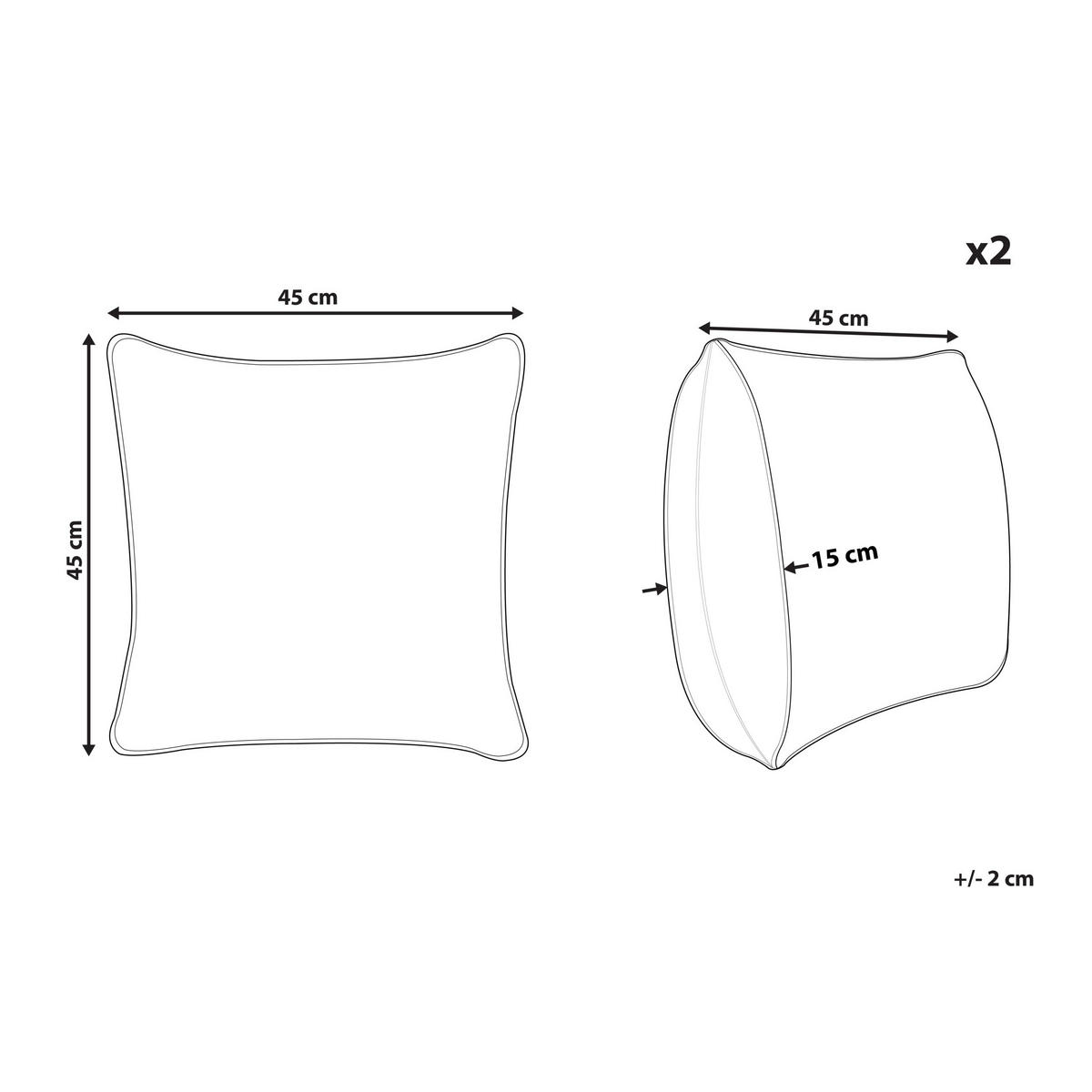 DEKOKISSEN 2er-Set Grau 45/45 cm Constylis - Grau, Textil (45/45cm) - Beliani
