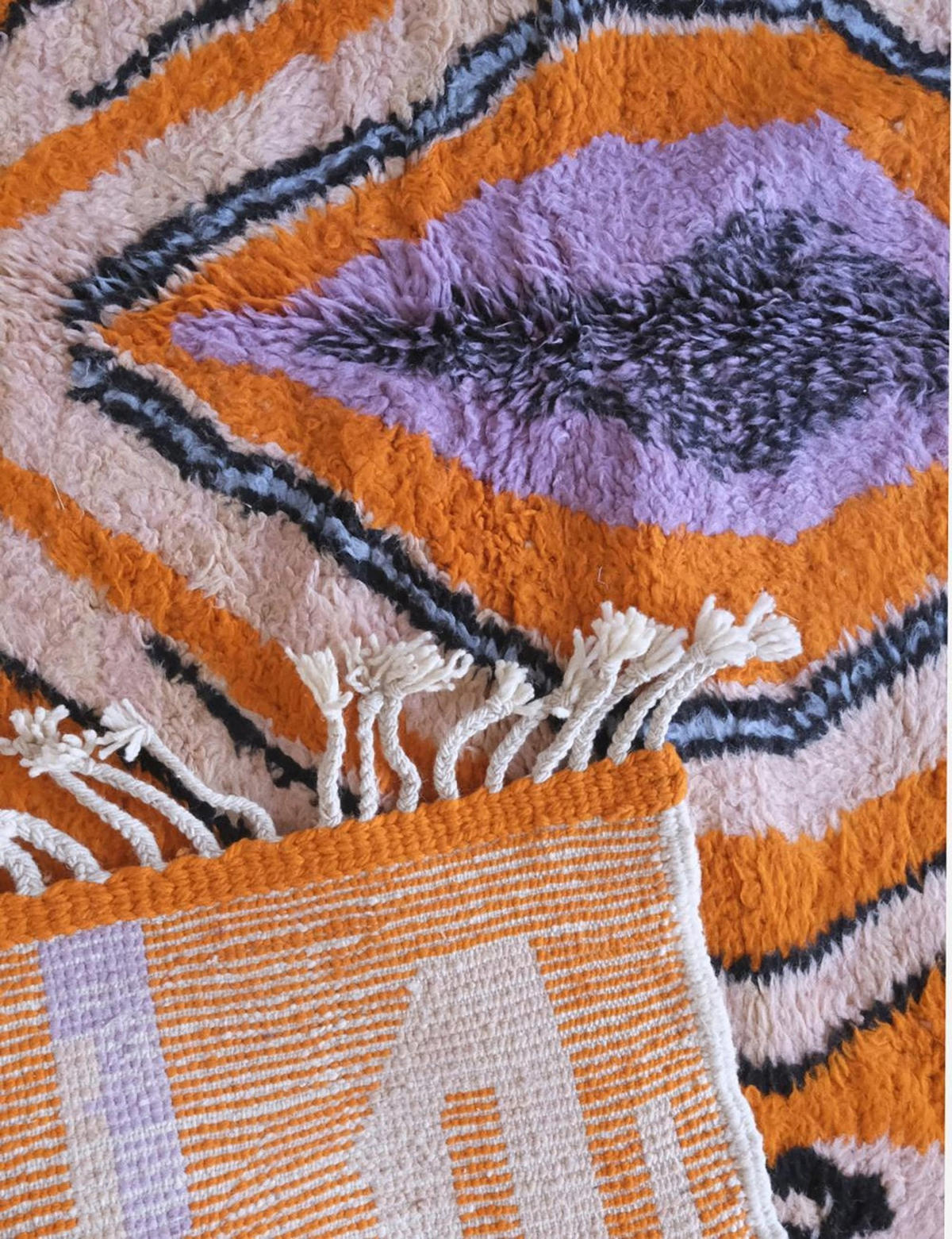 BERBERTEPPICH aus reiner Wolle 245x 285 cm - Orange, Naturmaterialien (245/285cm) - AFK Living