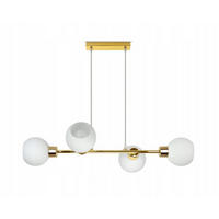 PENDELLEUCHTE GOLDGLAS - Goldfarben/Weiß, Glas/Metall (40/85/100cm) - kiki design