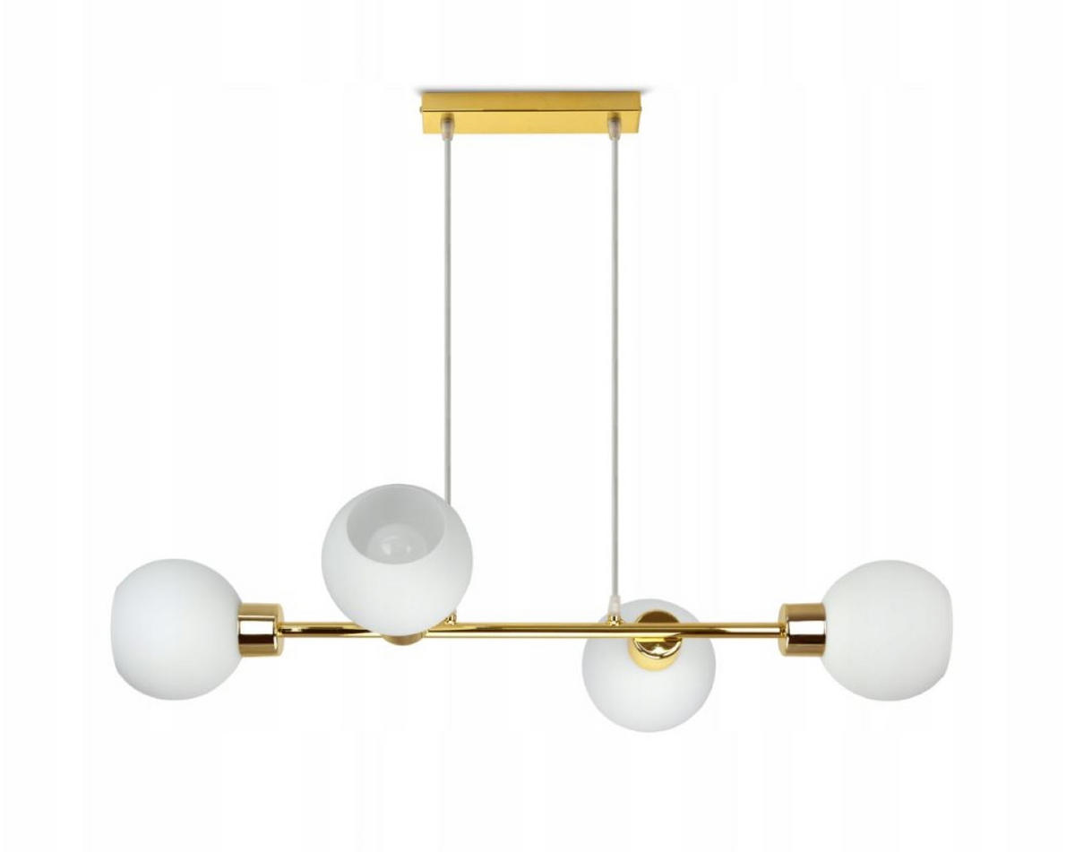PENDELLEUCHTE GOLDGLAS - Goldfarben/Weiß, Glas/Metall (40/85/100cm) - kiki design