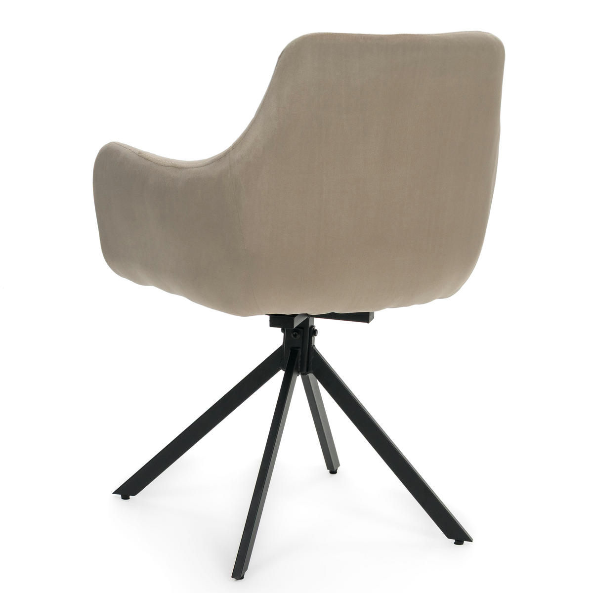 STUHL FANO X drehbar gepolsterter mit Steppung - dunkelbeige - Velour - Hellbraun/Beige, Textil/Metall (58/83/59cm) - NEW HOME