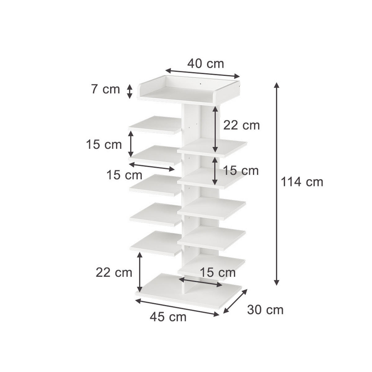 BOTNÍK Stepy Bílá - bílá, kompozitní dřevo (45/114/30cm) - Vicco