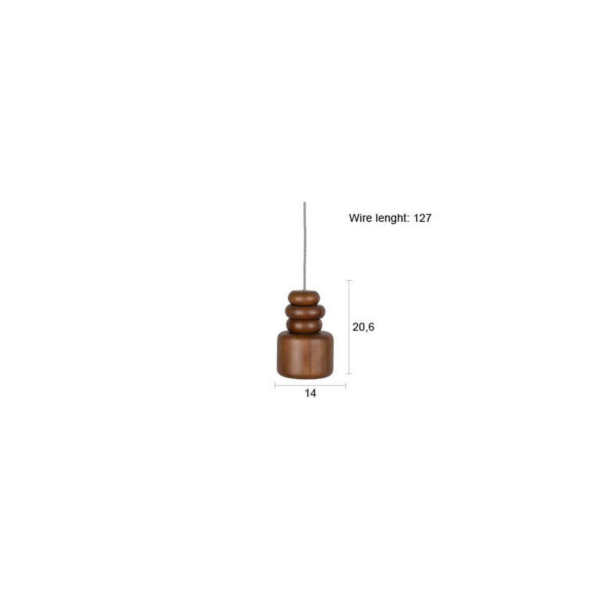 PENDELLEUCHTE Dicky Walnuss - Braun, Holz (14/14/152cm) - Zuiver
