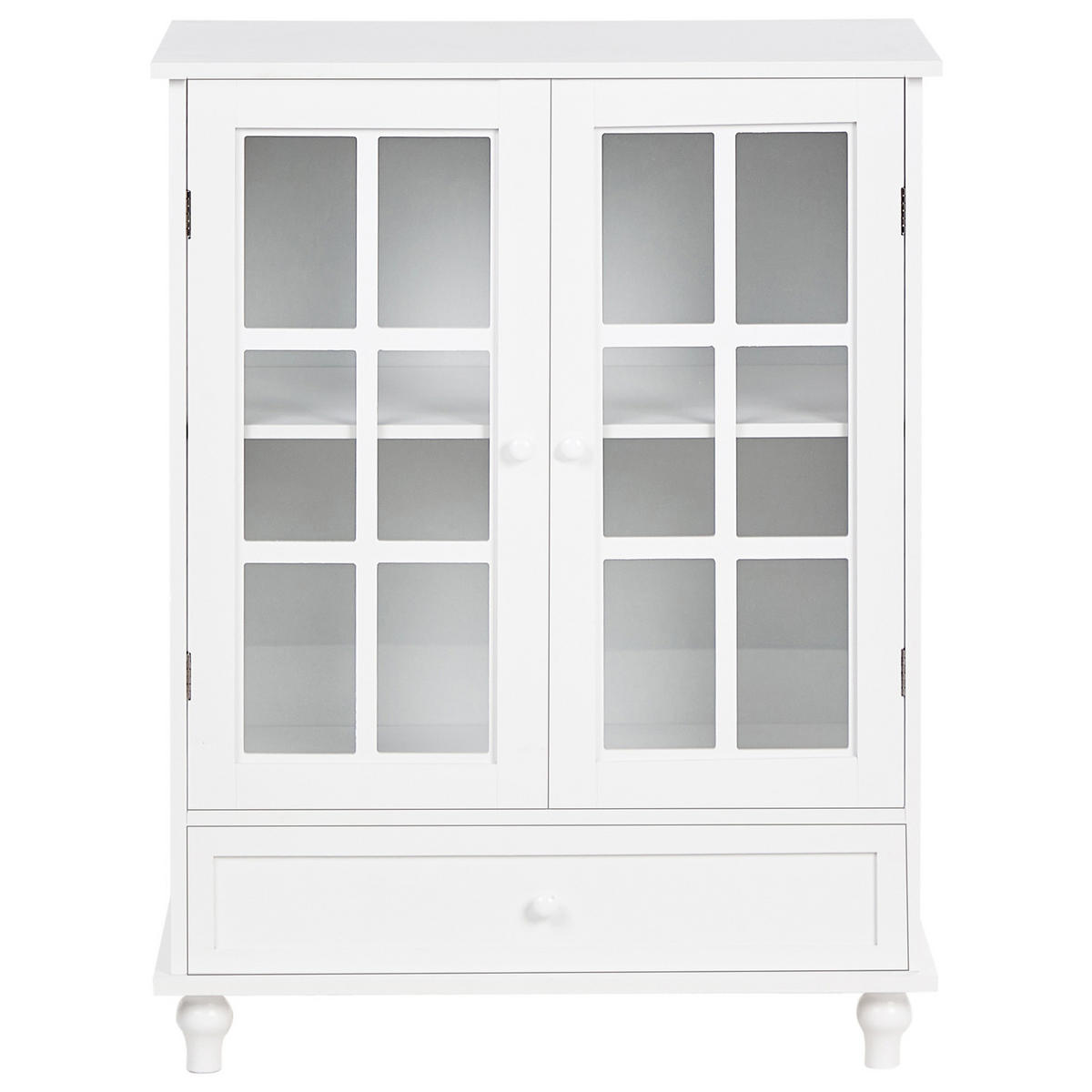 SIDEBOARD se skleněnými dveřmi 71 cm Bílý Carlet - bílá, kompozitní dřevo (71/93/38cm) - Beliani