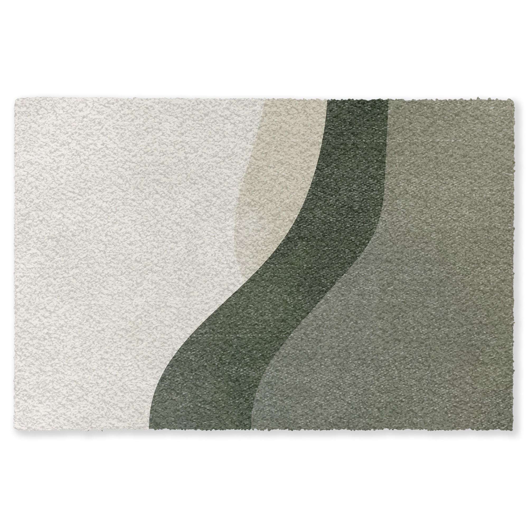 FUSSMATTE Japandi - Grün - Abstrakt - Modern Schmutzfänger 120x80 cm - Olivgrün, Kunststoff/Textil (120/0.4cm) - MuchoWow