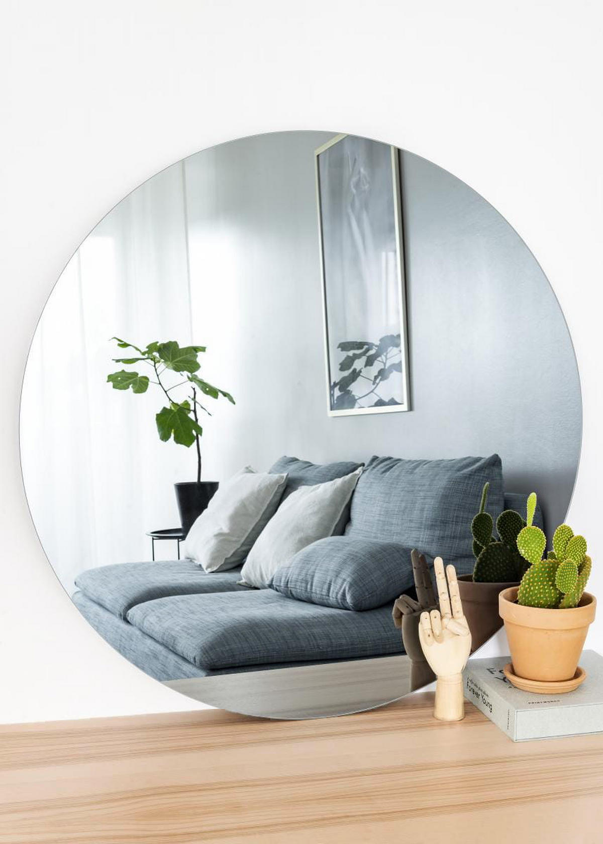 WANDSPIEGEL LUMEO rund rahmenlos - Transparent, Glas (80/80/0.8cm) - Mat-Haus