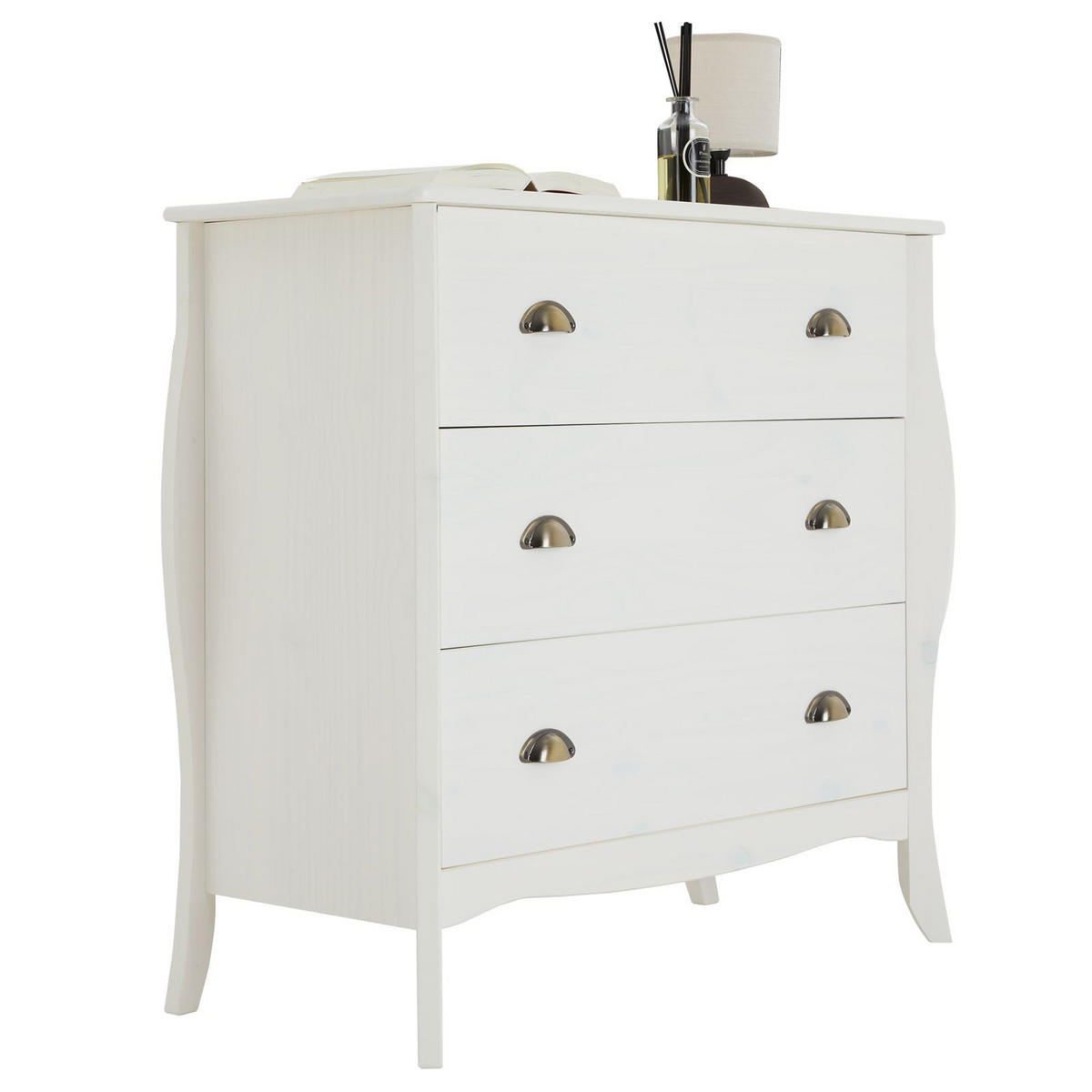 KOMMODE ANTOINETTE - Weiß, Holz (89/87/43cm) - IDIMEX