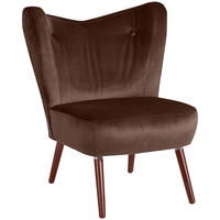 SESSEL Kathy Bezug Samtvelours Buche nussbaum dunkel / braun - Braun, Kunststoff (70/86/69cm) - 58aufmkessel