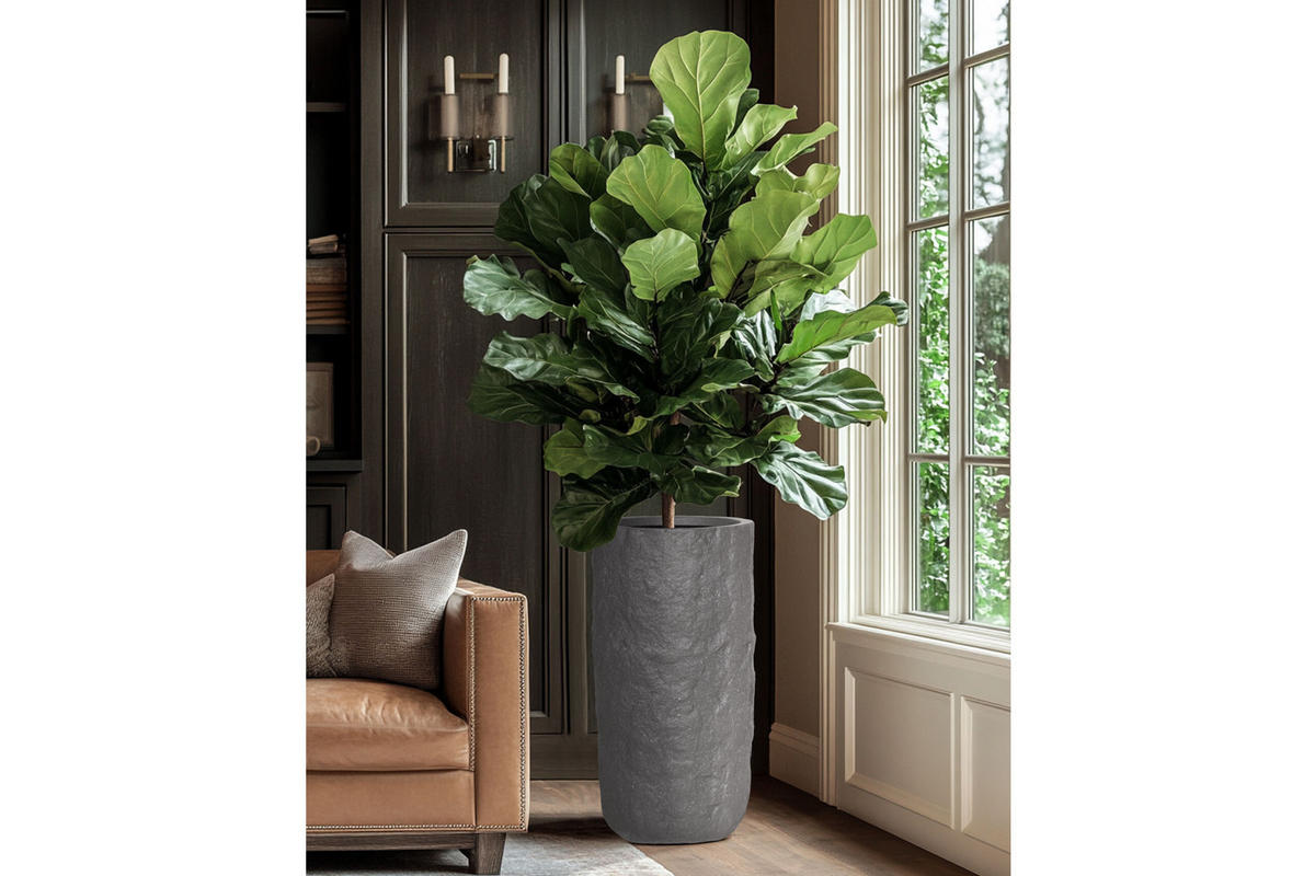 PFLANZKASTEN The Rock 36x72 cm, Steinoptik Grau, Fiberstone - Anthrazit, Kunststoff (36/72/36cm) - dasmöbelwerk