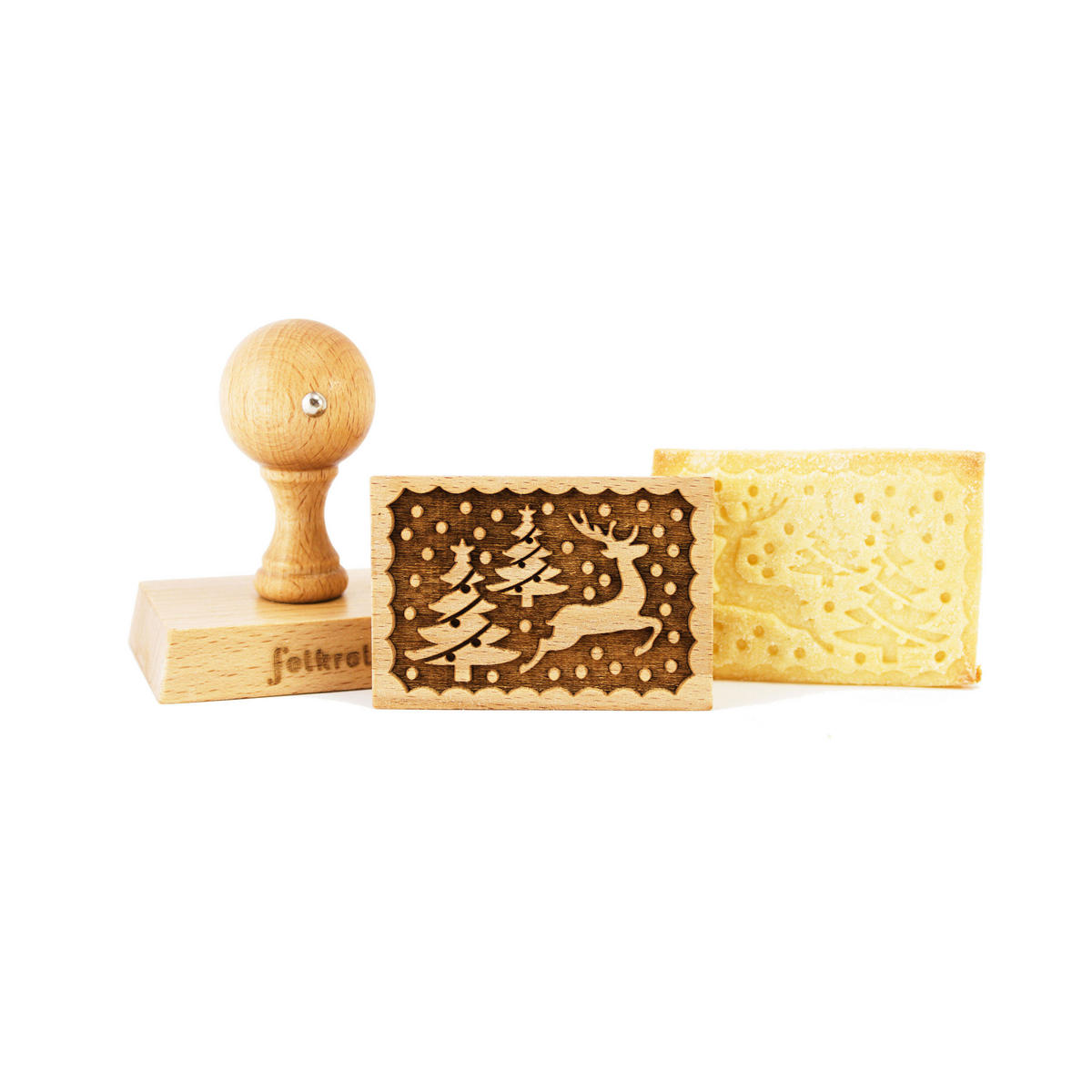 KEKSSTEMPEL Rentier Weihnacht, 70x50 mm, Buchenholz - Braun, Holz (7/7/5cm) - Folkroll