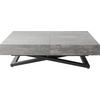 COUCHTISCH Cavetta U höhenverstellbar ausziehbar, Grauer Beton 120-200/80/27-76 cm - Hellgrau/Schwarz, Holzwerkstoff/Metall (80/120/76cm) - WFL GROUP