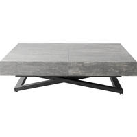 COUCHTISCH Cavetta U höhenverstellbar ausziehbar, Grauer Beton 120-200/80/27-76 cm - Hellgrau/Schwarz, Holzwerkstoff/Metall (80/120/76cm) - WFL GROUP