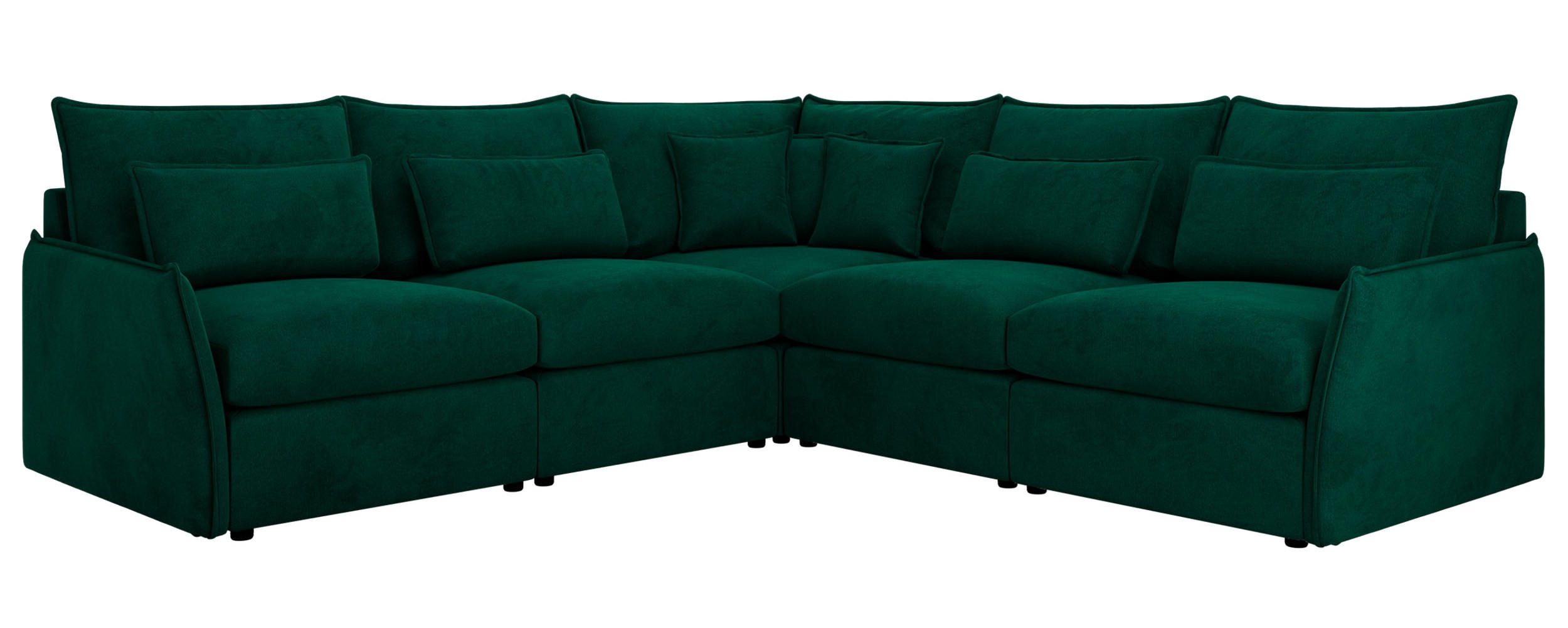 ECKSOFA VERSO L Dunkelgrün Velvet - Dunkelgrün/Schwarz, Kunststoff/Textil (270/270cm) - MKS