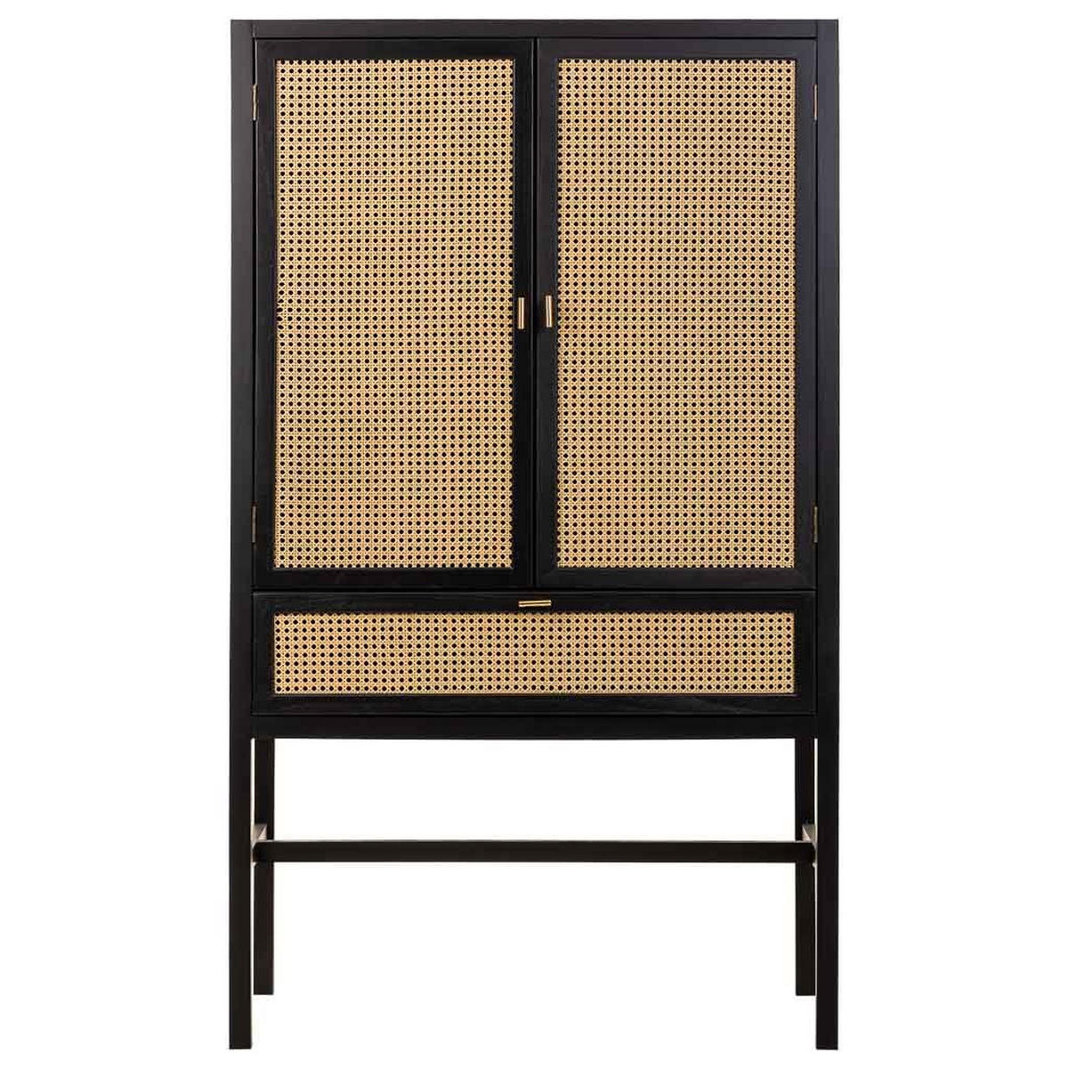 HIGHBOARD aus Holz und Netz, Schwarz, 97x47x167 cm - Schwarz, Holz (97/167/47cm) - Wanderlust