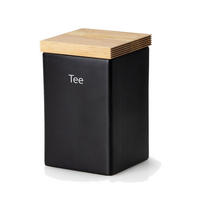 VORRATSDOSE quadratisch, Schwarz, 1 L - Schwarz, Keramik (10/16.5/10cm) - Continenta