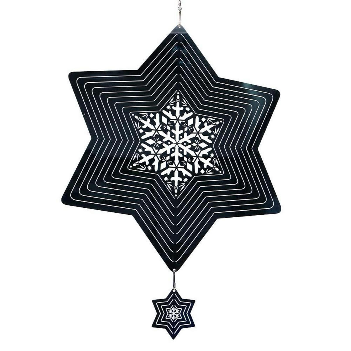 WINDSPIEL Metall 3D-rotierend Edelstahl - Blau, Metall (30/30/30cm)